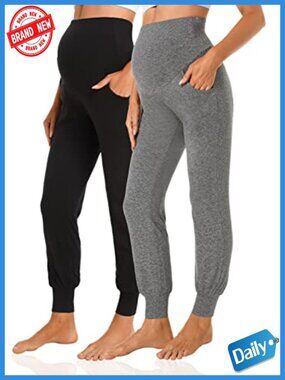 Maternity Joggers Over Bump High Waist Track Pants with Pockets
